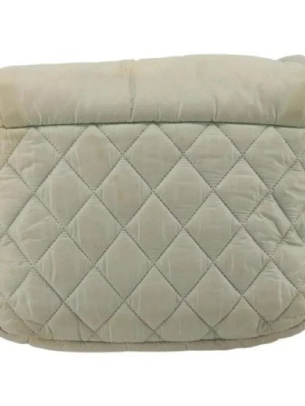 CHANEL Cococoon Shoulder Bag Nylon Gray Silver CC Auth 185165A